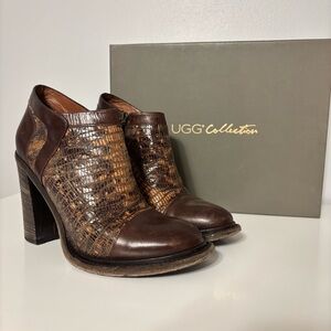 UGG Collection Giacinta Brown Cafe/Espresso Ankle Boots Shoes Size Women’s 8